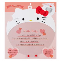小禮堂 Hello Kitty 造型塑膠圓扇子保護套《大臉》扇套.相框.演唱會粉絲收納系列