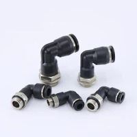 Pneumatic Pipe PL-G Connector 4/6/8/10/12mm OD Hose Tube Elbow Thread L Shape Quick Joint Fitting