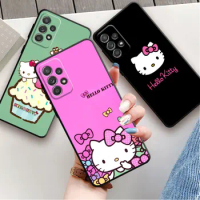 Phone Case for Samsung A11 A13 A12 A54 A53 A51 Galaxy A71 A72 A21S A23 A50 Silicone Coque Hello Kitty Pattern