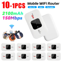 4G LTE Pocket Mobile Hotspot Support 8 To 10 Users 150Mbps Wireless Router with SIM Card Slot Hotspot WiFi Device for Car Travel