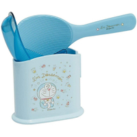 小禮堂 哆啦A夢 日製 塑膠飯匙 附盒 飯勺  挖匙 餐具盒 (藍 眨眼) 4973307-529948