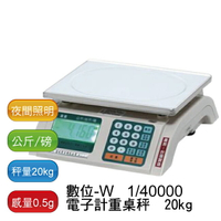 【免運】數位-W 1/40000 電子計重桌秤 20kg (電子秤)