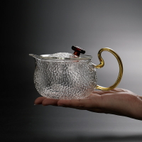 泡茶壺茶水分離小容量300ml錘紋玻璃功夫茶茶具電陶爐煮茶器套裝