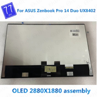 For ASUS Zenbook Pro 14 Duo OLED UX8402Z UX8402ZA UX8402ZE UX8402 ZA LCD SCREEN Display panel glass OLED 2880X1880 assembly