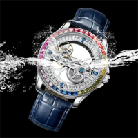 2024 New AILANG Men's Watch Double Hollow Automatic Mechanical Watches Luxury Business Luminous Wristwatches