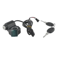 Universal 12V~84V Thumb Throttle Power Switch Lock for E Bike Scooter Key Included Suitable for Most Bikes and Scooters