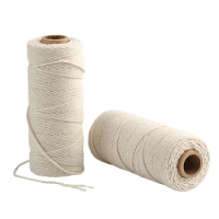 2 Rolls 2.5mm Beige Cotton Twisted Cord 150 Meters/Roll Macrame Cotton Rope Artcraft String DIY Handmade Tying Cords