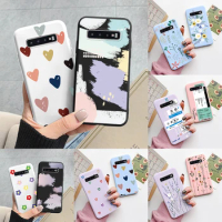 Case For Samsung Galaxy S10 Plus S 10 S10E Cover Flower Leaf Heart Soft Silicone Fundas For Samsung S10 S10e Fashion Case Shell