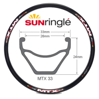 Sun ring Mtx33 MTX39 rim high strength rim DH fr am rim 32 holes Hoops 26in 27.5in black MTB Mountain bike rim