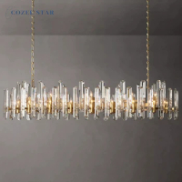 Bonnington Linear Chandeliers Lighting Modern Vintage LED Crystal Ceiling Pendant Lamp Lustre Dining Room Pendant Lights