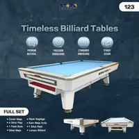 Meja Billiard STAR SPORT Scorpio White 9 Feet Tipe 132 - Paket Full Set + Laken Andy Type
