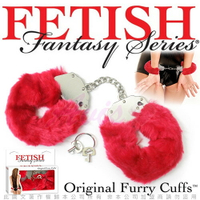 美國FETISH-Original Furry Cuffs-SM彩色絨毛金屬手銬-紅【情趣職人】