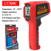 UNI-T UT309C Professional IR Thermometer Non-Contact Temperature Meter Infrared Temperature Data Hold Display Hold