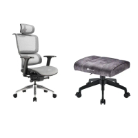 【i-Rocks】T07 人體工學椅-石墨灰+T11 貓抓布多用途椅凳(辦公椅 電腦椅 椅子)