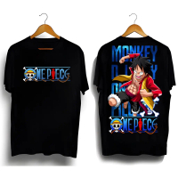 Kaus Anime One Piece Luffy kemeja desain t leher bulat kartun Bootleg olahraga ukuran besar (cod) pa