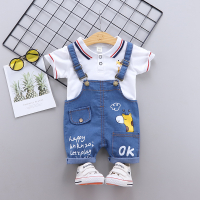 ICK Shop traditional children clothing 0-4 Years Childrens Overalls Set Boys Cartoon Deer Pattern Po