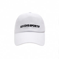 【LE COQ SPORTIF 公雞】高爾夫系列 男款白色基本款LOGO刺繡可調節棒球帽 QGT0K111