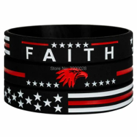 300pcs Faith Justice Thin Red Line Silicone Wristband Bracelet Free Shipping By DHL