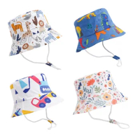 Summer Panama Baby Girls Hat Autumn Cartoon Boys Fisherman's Cap Beach Baby Sun Hat Outdoor UV Bucket Hat for Kids Toddler Visor