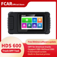 Fcar HDS600 Heavy Duty Truck Scanner Auto OBD2 Diagnostic Tool DPF Reset Live Data Full System Code Reader for 12V 24V Vehicle