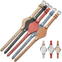 Genuine Leather Needle Buckle Watch Strap Women for Fossil Es3077 Es2830 with Bottom U Interface Integrated 8mm Accessories