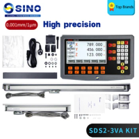 SINO 0.001mm High precision LCD 2 Axis 3 Axis DRO Sets Digital Readout Display with Scale Linear Encoder Grating Glass Ruler