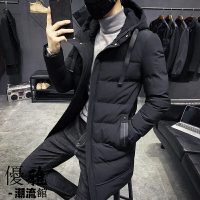 韓版羽絨棉服 冬季加長棉大衣外套 衝鋒衣 男士中長款加厚大碼連帽風衣 大棉襖 防風防水保暖大衣