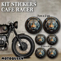 Motorcycle Fairing Helmet Body Tank Pad Saddlebags Side Cover Tiger Decals Kit Stickers For Car Harley Indian Cafe Racer Bobber