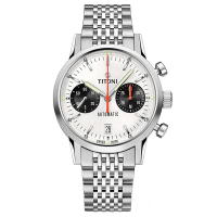 TITONI 梅花錶 傳承系列 CAFE RACER 復刻熊貓機械腕錶 41mm / 94020S-680