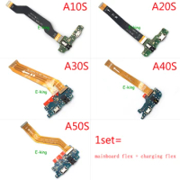10set USB Charging Port Dock Board Connector Main Motherboard Flex Cable For Samsung Galaxy A10S A20S A30S A40S A50S A70S