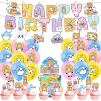 Lankybox Cartoon Theme Danboard Birthday Party Decoration