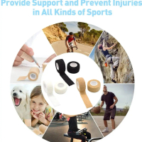 Self Adhesive Sports Tape, 2.5cm X 2m Elastic Self Stick Athletic Wrap For Wrist Ankle Support, Z8J5
