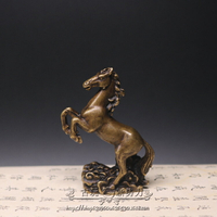 實心小銅馬擺件黃銅仿古微雕做舊云紋奔馬銅雕銅手把件古玩銅雕器