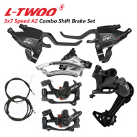 LTWOO A2 3X7 Speed Combo Shifter Disc Brake Groupset with Brake line/cable Conjoined DIP Bicycle Derailleur for MTB Bike