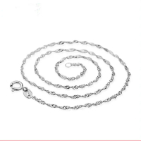 2026 Water Wave Chain Women's Necklace Korean Style Silver Plated Jewelry Guangdong Goods Jewelry 2 
