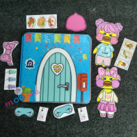 Paper doll house duck blue quiet book anak belajar menggunting dan menempel sudah jadi buku