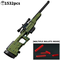 2024 AWM Sniper Rifle Building Blocks Military Weapon Super Magnum Gun Model Bricks Toys Set Childre