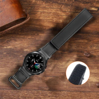 No gaps strap for samsung galaxy watch 4 classic band 46mm 42mm Woven Loop leather correa for galaxy watch 4 44mm 40mm wristband