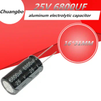 5pcs-10pcs 25V6800UF 16*31MM aluminum electrolytic capacitor 25V 6800UF 16*31MM