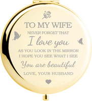 Gifts for Wife I Love You Wife Gold Compact Mirror