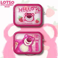 Disney Lotso Case For AirPods 1 2 Pro 3rd Pro2 Cute Strawberry Bear Soft Silicone Wireless Bluetooth Earphone Charging Box Cover