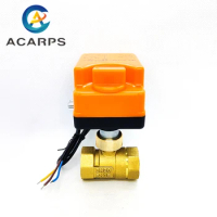 3/4" Brass Motorized Ball Valve 3-Wire 2-Way Control Electric Ball Valve with Manual switch
