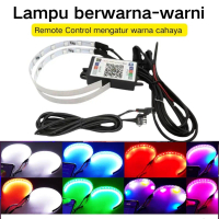 Lampu Demon Eyes RGB 12 LED, Lampu Projie Mobil dan Motor Universal, Kontrol Aplikasi HP Android & I