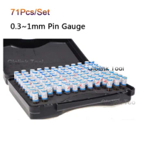 100sets Precision Steel Pin Gauge 0.3-1.00mm 0.01mm Smooth Plug Gauge Hole Gauge set pin Measuring Tool with box