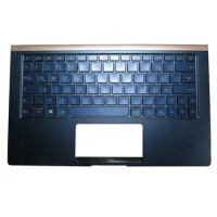 Laptop PalmRest&amp;keyboard For ASUS BX333F BX333FA BX333FN Blue Top Case With Backlit German GR Keyboard