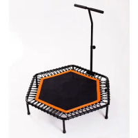 Load-bearing trampoline adjustable handle fitnessa trmpoline aerobic exercise trainer indoor mini trampoline