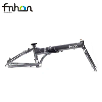 Fnhon Blast Aluminum Folding Bike Frame Fork 20" 406 451 Disc Brake V Brake Frameset 22inch Foldable Frame