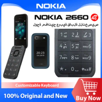 New and Original Nokia 2660 Flip 4G Feature Phone TA-1480 Dual SIM 1450mAh 2.8" Bluetooth FM Radio Rugged Push-button Telephone