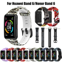 Printing Tpu Strap for Huawei Band 6 Silicone Cartoons Replacement Sport Wrist Band for Honor Band 6 Smart Bracelet Accessories