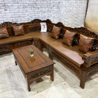 Sudut Bagong Rahwana Full Ukir Bahan Full Jati Ukuran 180x240 Sofa Set Kayu Jati Mewah dengan Desain